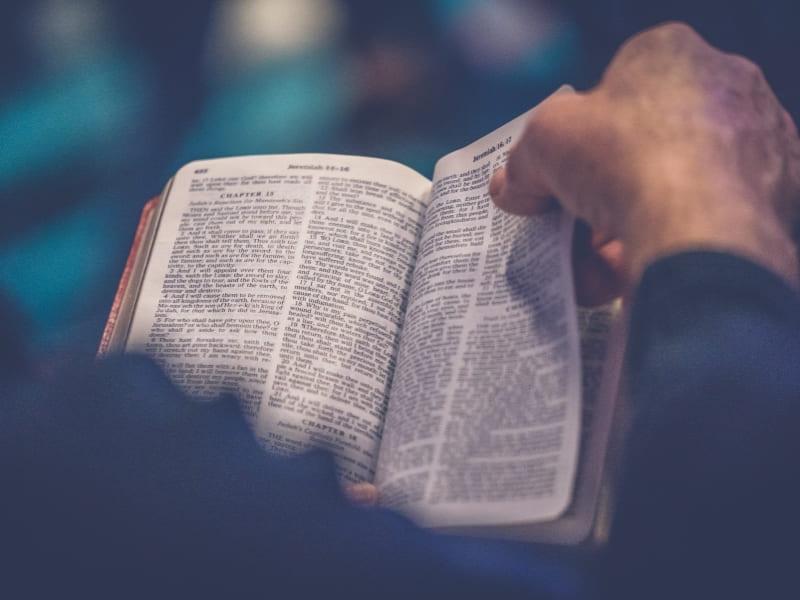 Pessoa lê a Bíblia